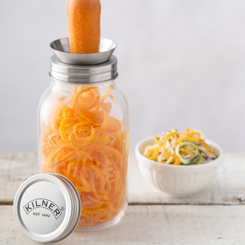 KILNER Create & Make Spiralschneider - für die einfache Herstellung leckere Obst- und Gemüsespiralen / -spaghetti, inklusive Vorratsglas, 1 Liter, 21.3 x 10 x 24.5 cm