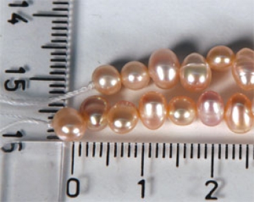 Exquisiter Zucht-Perlenstrang Zuchtperlen rosa 