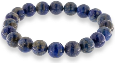 Lapis-Lazuli Armband 10mm Lapis-Lazuli Perlen auf doppelten Gummiband AR006