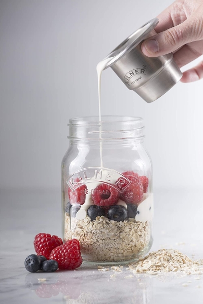 KILNER Snack To-Go-Glas - der ideale 2Go Lunchbecher für unterwegs, clever | stylisch | schadstoffrei | 0,5 Liter