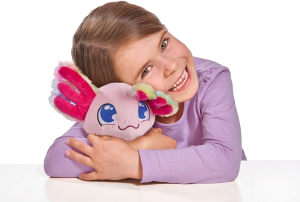 Simba 105890057 Chi Love Axolotl, Kabelgesteuert, mit flauschigem Regenbogenkiemen, Sound, läuft und bewegt Sich, 20cm, ab 3 Jahre