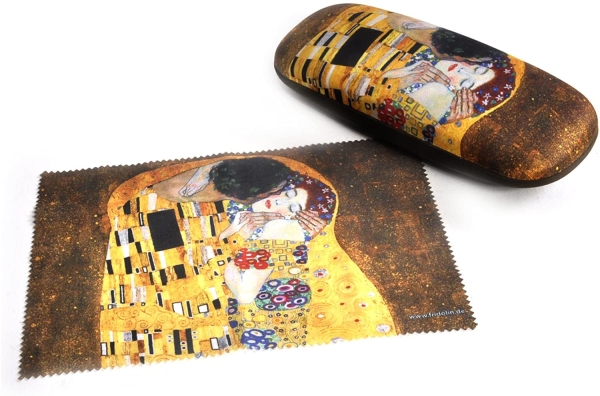 Set Brillenetui und Brillenputztuch Gustav Klimt Der Kuss von Fridolin 12521