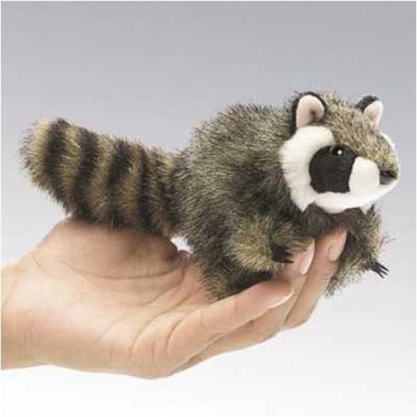 Folkmanis 2646 Fingerpuppe Waschbär Mini Raccoon schwarz, grau