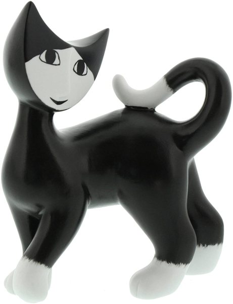 Goebel Porzellan-Katze, Rosina Wachtmeister, Delfina, Höhe: 12 cm, Schwarz und Weiß, 31335021