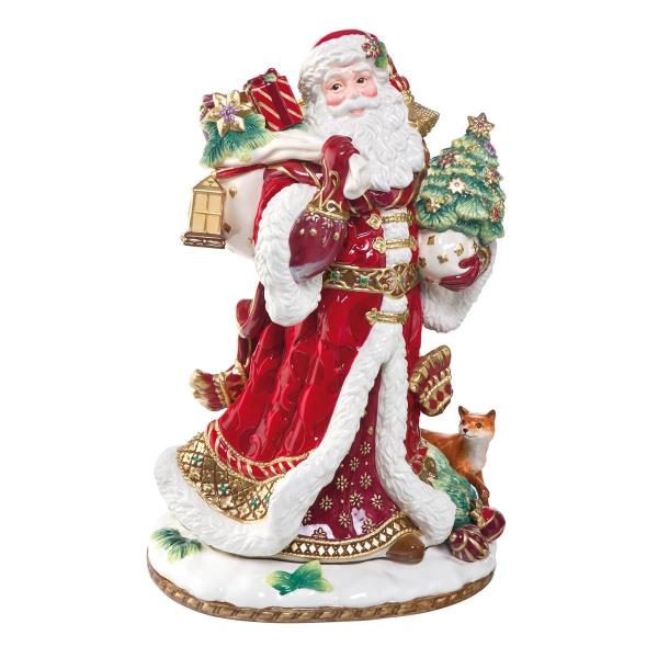 Fitz & Floyd Figur Santa mit Geschenken 48cm 51000411 Handarbeit Einzigartiges Sammlerstück