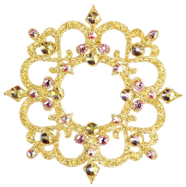 Körperschmuck Rome 2 Gold-Rosa 1016014 Svarowski Crystal Weiß-AB Pink