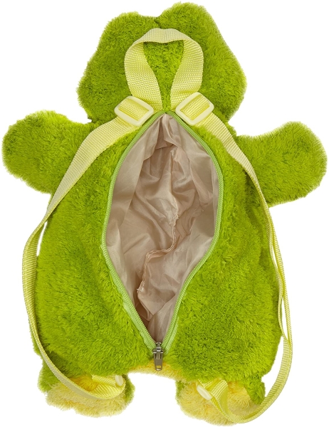 Inware 6264 - Kinder Rucksack Frosch, grün/gelb Plüsch-Rucksack