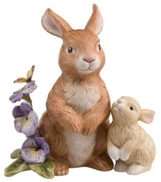 Figur Hase "Jahreshase 2019" Goebel Jahreshase 2019 Frühling 66844281 Hasenpaar mit Stiefmütterchen