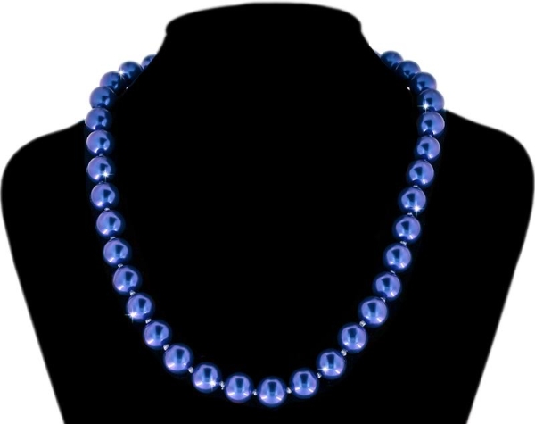 Perlmutt Royal Blue Blau Kette 46cm, ca. 10mm Perlengröße Collier Halskette Mother-of-Pearl MOP04