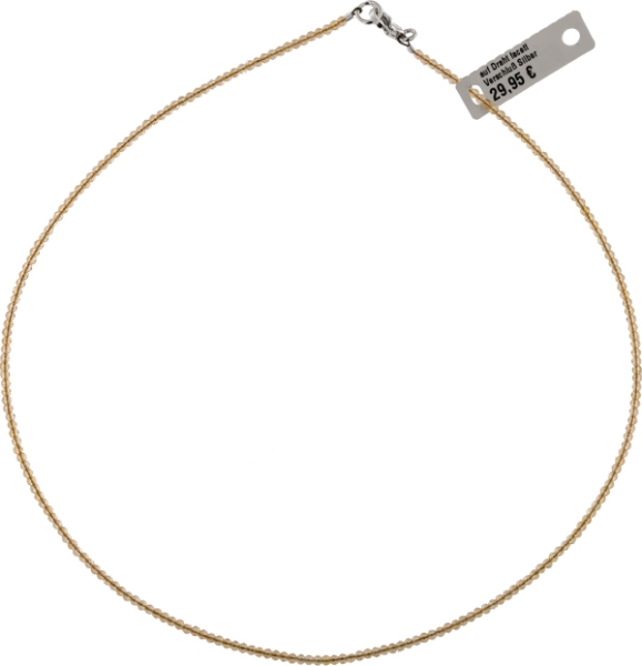 Citrin Hals-Kette 45cm ca. 1-1.5mm facettiert 925 Silber Karabiner-Verschluss Punziert Perlenzentrum Stelyna