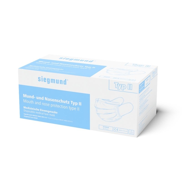 Medizinischer Mund- und Nasenschutz - Typ II (Box) MNS Typ II (Filterleistung mind. 98%)