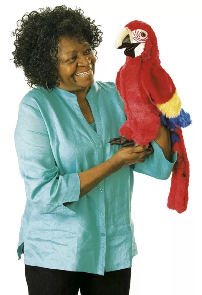 Folkmanis Scarlet Macaw Hand Puppet roter ARA plüsch