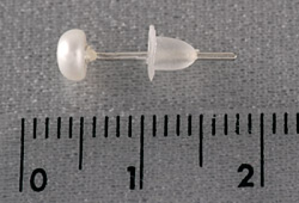 Echte Süsswasserperlen Perlen Ohrstecker O108 ca. 4mm Weiss Ohrringe NEU