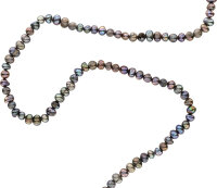 S211 Echter Süßwasser-Perlen-Strang barock 4mm 35cm offen Tahiti Black Violett