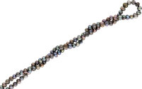 S211 Echter Süßwasser-Perlen-Strang barock 4mm 35cm offen Tahiti Black Violett