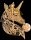 Brosche Einhorn goldfarben mit Perle und vielen weissen Strass Steinen BR037