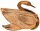 Brosche Schwarzer Schwan roségoldfarben mit vielen weissen Strass Steinen BR041