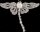 Brosche Libelle silberfarben mit einer Perle und vielen weissen Strass Steinen BR024