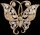 Brosche Schmetterling goldfarben und mit vielen weissen Strass Steinen BR023