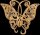 Brosche Schmetterling goldfarben und mit vielen weissen Strass Steinen BR023