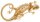 Brosche Gecko goldfarben mit weissen Strass Steinen BR011