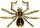 Brosche Spinne goldfarben mit blauem, schwarzen und weissen Strass Steinen BR010