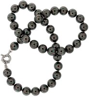 Perlmutt Anthrazit Grau Kette 46cm, ca. 10mm...