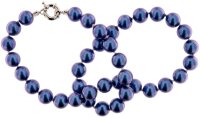 Perlmutt Royal Blue Blau Kette 46cm, ca. 10mm...