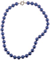 Perlmutt Royal Blue Blau Kette 46cm, ca. 10mm Perlengröße Collier Halskette Mother-of-Pearl MOP04