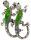 Brosche Gecko silberfarben mit weissen und schwarzen Strass Steinen BR009