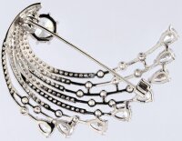 Brosche Komet silberfarben mit weissen Strass Steinen BR008