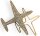 Brosche Flugzeug goldfarben mit vielen weißen Strass Steinen BR009