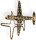 Brosche Flugzeug goldfarben mit vielen weißen Strass Steinen BR009