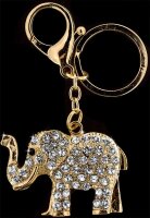 Anhänger Elefant goldfarben mit vielen weissen...