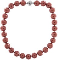 Perlmutt Kette Korallenrot 45cm ca.16mm Collier Halskette...