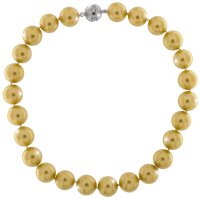 Perlmutt Kette Hellgold 45cm ca.16mm Collier Halskette...