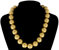 Perlmutt Kette Hellgold 45cm ca.16mm Collier Halskette...