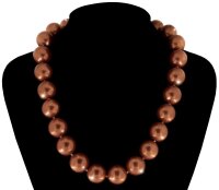 Perlmutt Kette Kupferrot 45cm ca.16mm Collier Halskette...