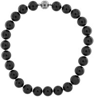 Perlmutt Kette Anthrazit 45cm ca.16mm Collier Halskette...