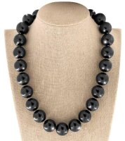Perlmutt Kette Anthrazit 45cm ca.16mm Collier Halskette...