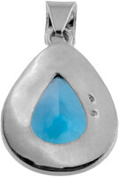 Blautopas Blue Topaz Anhänger in London Blue Sehr Groß 925 Silberfassung gesamt ca. 143 ct Augenrein
