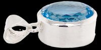 Blautopas Blue Topaz Anhänger in Sky Blue Sehr Groß 925 Silberfassung gesamt ca. 34 Gramm 169ct Augenrein