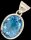 Blautopas Blue Topaz Anhänger in Sky Blue Sehr Groß 925 Silberfassung gesamt ca. 34 Gramm 169ct Augenrein
