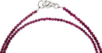 Rubin Rot Halsette 45cm ca.1-2mm facettiert 925 Silber...