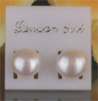 Süsswasserperlen Perlen Ohrstecker O109 ca.9-10mm...