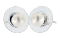 Damen Ohrstecker Ohrringe aus Runden, weißen...