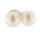 Damen Ohrstecker Ohrringe aus Runden, weißen Süsswasser Zuchtperlen Stecker aus 925 Sterling Silber Stecker grosser Silikon Tellerverschluss Perlengröße 4.5-5mm