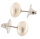 Damen Ohrstecker Ohrringe aus weißen Button-Shape Süsswasser Zuchtperlen Stecker aus 925 Sterling Silber Silicon-Teller mit Metaleinlage Perlengröße 10-11mm