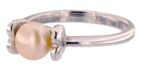 Damen Ring Perlenring 1 Perle ca. 6-7mm, Rose Orange,...