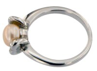 Damen Ring Perlenring 1 Perle ca. 6-7mm, Rose Orange,...